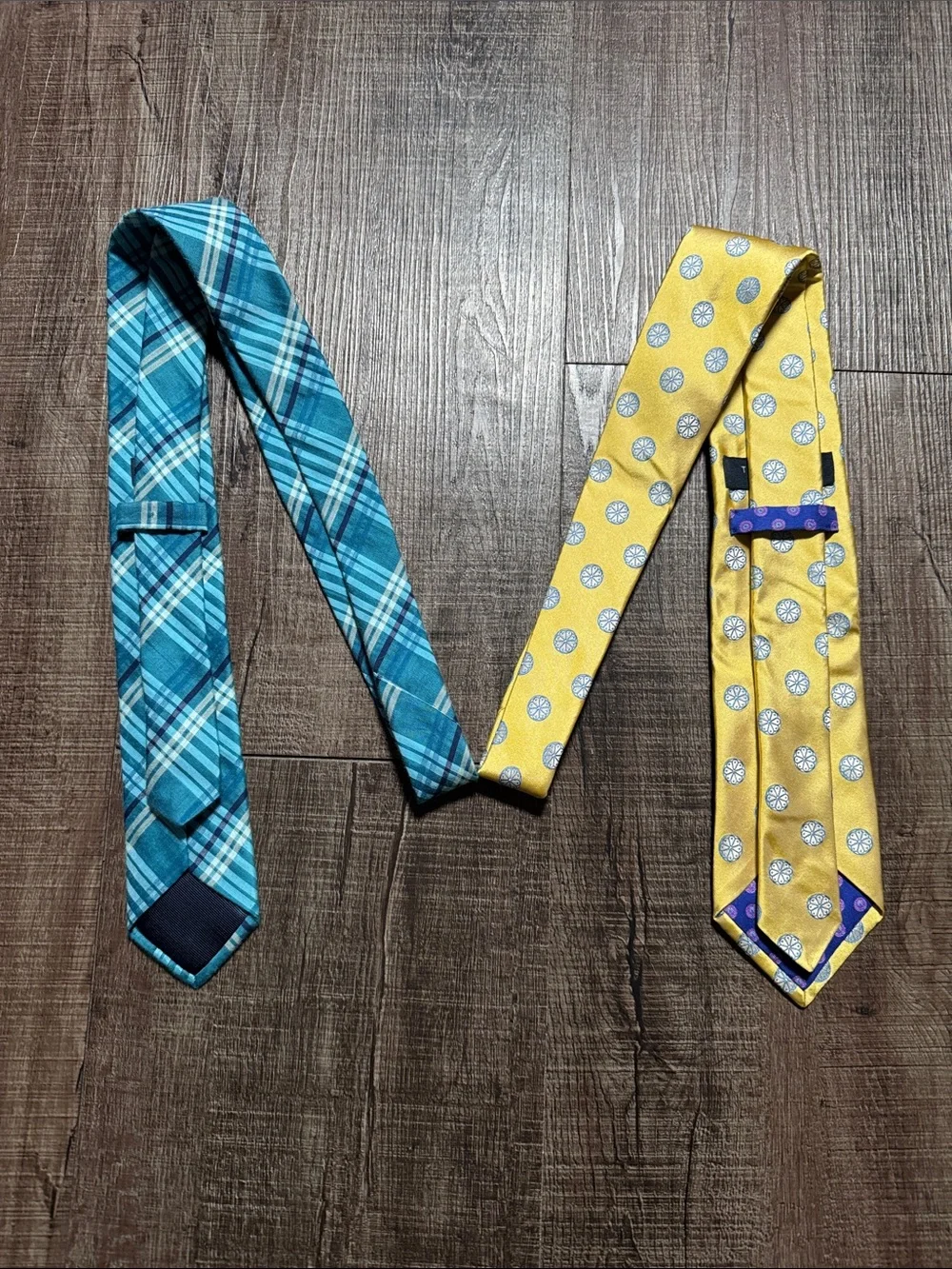 Ted Baker London Yellow Polka Dot Tie & Teal Plaid Tie Set